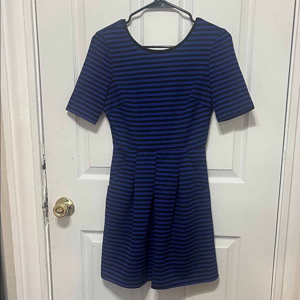 Speechless Blue and Black Striped Dress